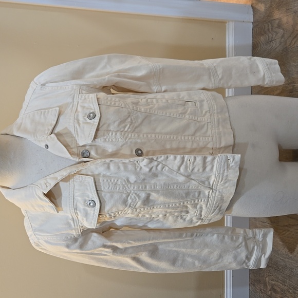 Free People Jackets & Blazers - NWT Free People Rumors Jean Denim Jacket Ecru Cream White Size S